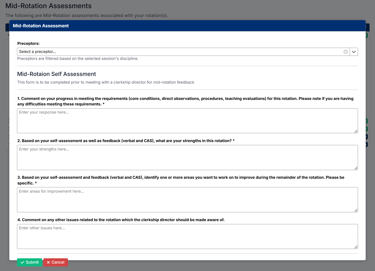 Complete a Mid-Rotation Assessment
