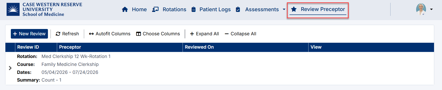 Review Preceptor Navigation